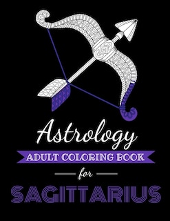 Front cover_Astrology Adult Coloring Book for Sagittarius