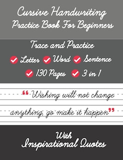 Couverture_Cursive Handwriting Practice Book For Beginners with Inspirational Quotes