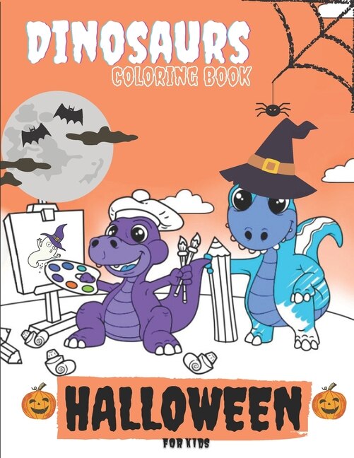 Front cover_Halloween Dinosaurs Coloring Book For Kids