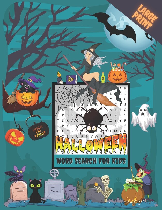 Front cover_halloween word search for Kids