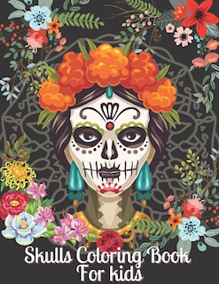 Front cover_Skulls Coloring Book For Kids