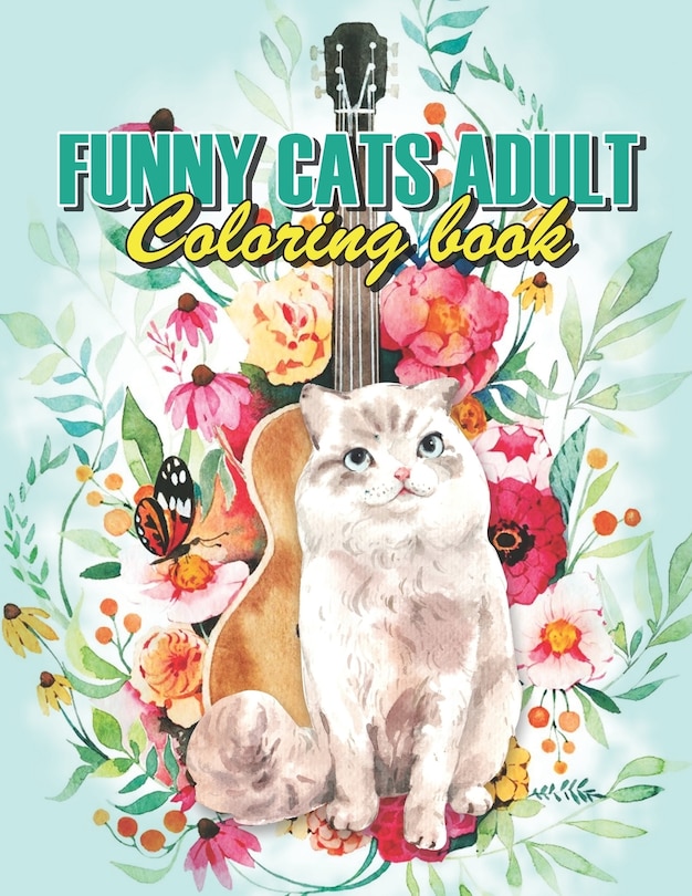 Front cover_Funny Cats Adult Coloring book