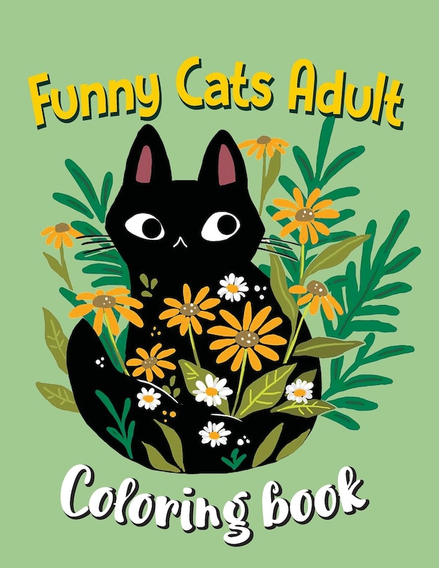 Front cover_Funny Cats Adult Coloring book