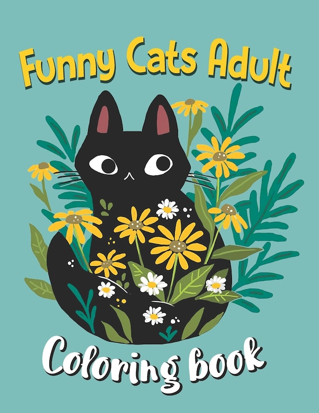 Front cover_Funny Cats Adult Coloring book