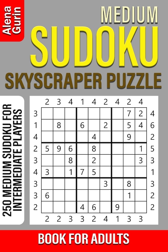 Front cover_Medium Sudoku Skyscraper Puzzle Book for Adults