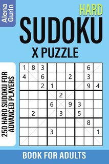 Front cover_Hard Sudoku X Puzzle Book for Adults