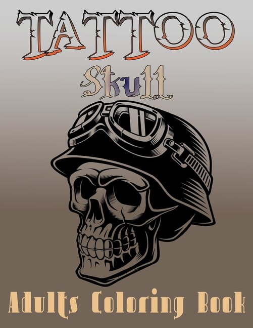 Front cover_Tattoo Skull Adults Coloring Book