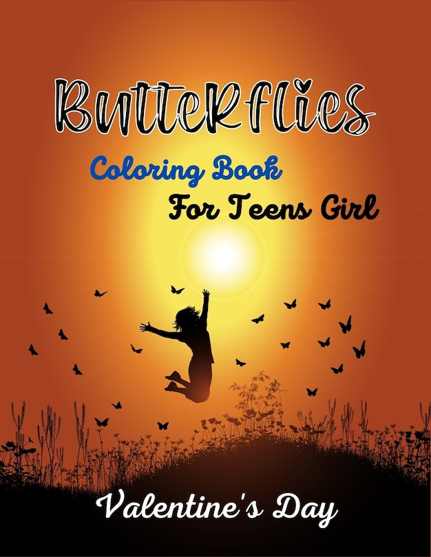 Front cover_Butterflies Coloring Book For Teens Girl Valentine's Day
