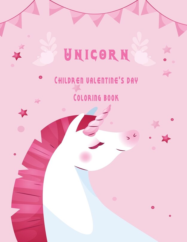 Couverture_Unicorn Children valentine's day coloring book