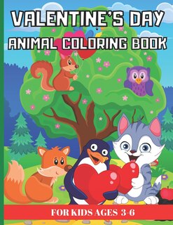Couverture_Valentine's Day Animal Coloring Book for Kids Ages 3-6