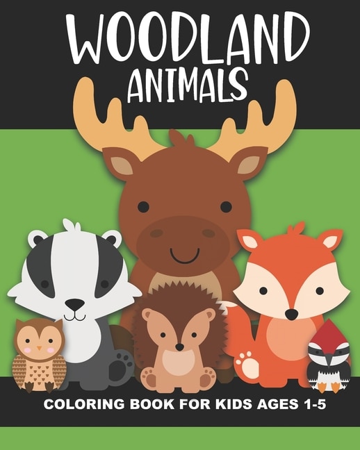 Front cover_Woodland Animals Coloring Book for Kids Ages 1-5