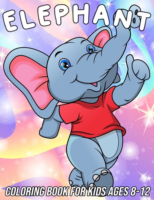 Front cover_Elephant Coloring Book for Kids Ages 8-12