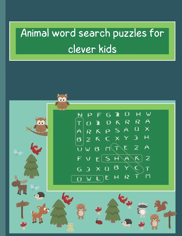 Front cover_Animals word search puzzles for clever kids