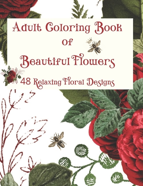 Couverture_Adult Coloring Book of Beautiful Flowers