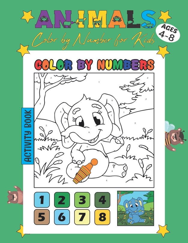 Front cover_Animals Color by Number for Kids