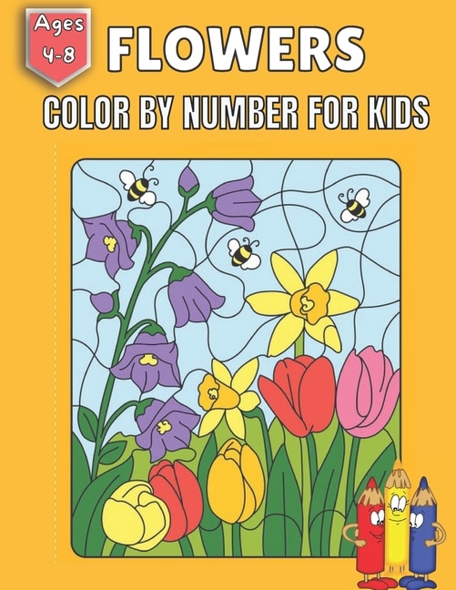 Flowers Color By Number For kids Ages 4-8: Coloring with numeric worksheets, color by numbers for Kids (Activity Book for Kids)