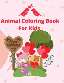 Front cover_Happy Valentines day Animal Coloring Book For Kids