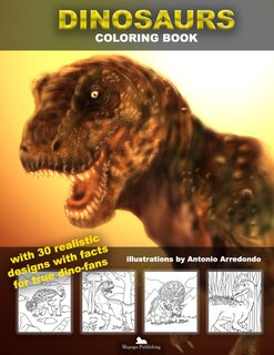 Front cover_Dinosaurs Coloring book with realistic designs