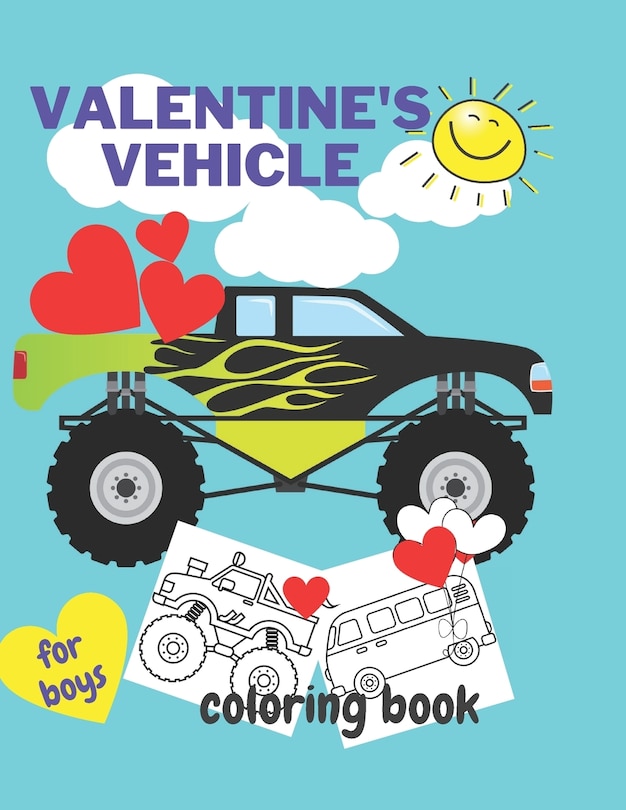 Couverture_Valentine's Vehicle Coloring Book For Boy
