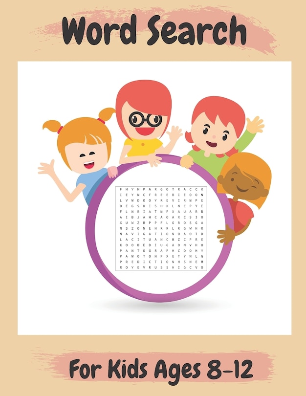 Front cover_Word Search For Kids Ages 8-12