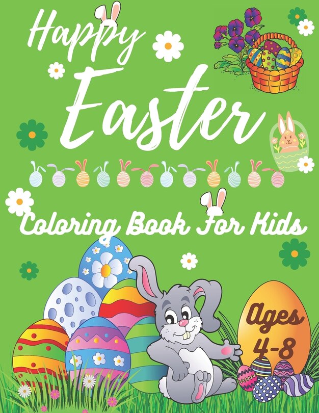 Couverture_Happy Easter Coloring Book for Kids Ages 4-8