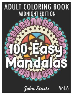 Couverture_100 Easy Mandalas Midnight Edition