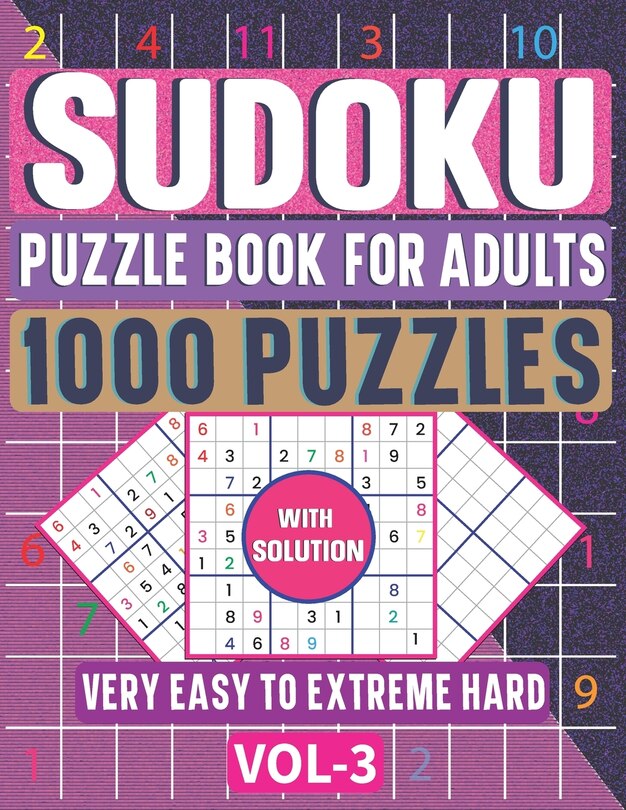 Front cover_1000 Very Easy to Extreme Hard Sudoku Puzzle Book for Adults