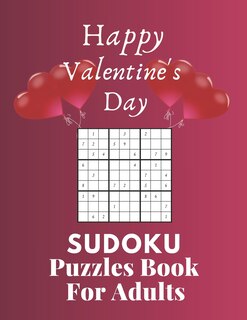 Front cover_Happy Valentine's Day Sudoku Puzzles Book For Adults