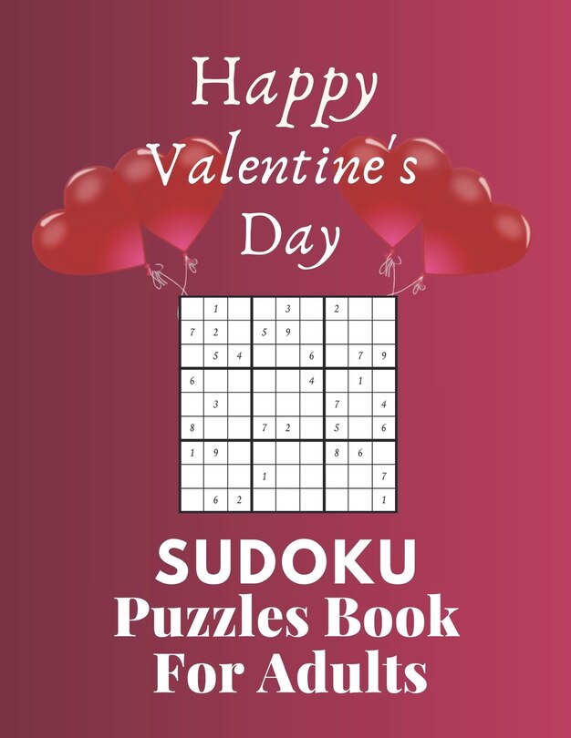 Front cover_Happy Valentine's Day Sudoku Puzzles Book For Adults