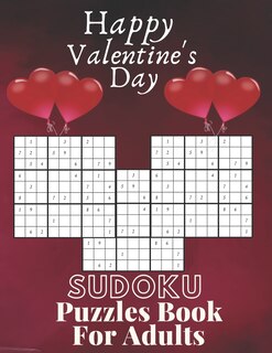 Front cover_Happy Valentine's Day Sudoku Puzzles Book For Adults