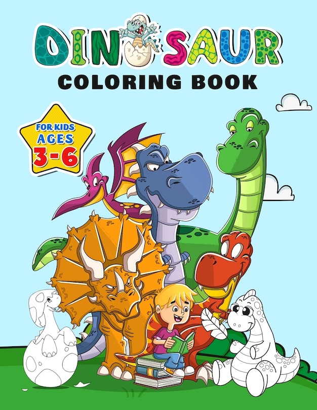 Front cover_Dinosaur Coloring Book for Kids ages 3-6