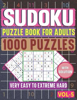 Front cover_1000 Easy to Extreme Hard Sudoku Puzzle Book for Adults