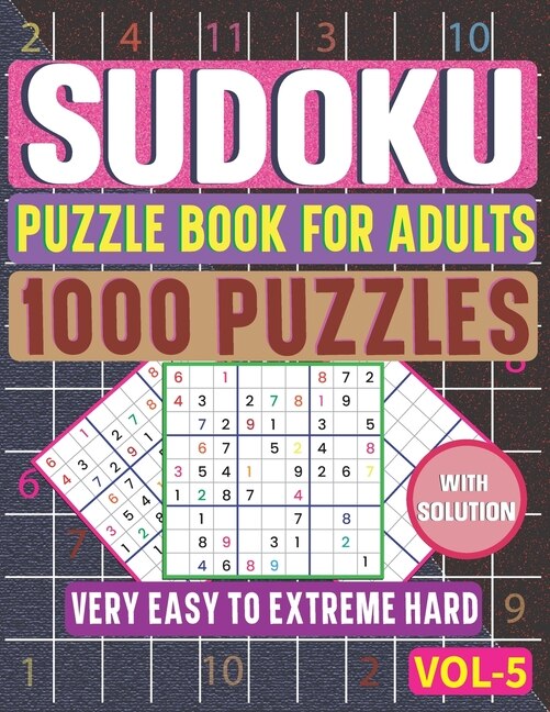 Front cover_1000 Easy to Extreme Hard Sudoku Puzzle Book for Adults