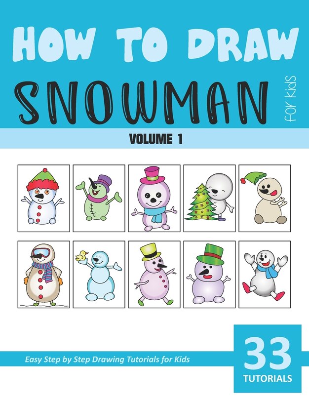 Front cover_How to Draw Snowman for Kids - Vol 1