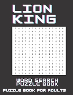 Front cover_Lion King - Word search puzzle book, Puzzle Book for Adults