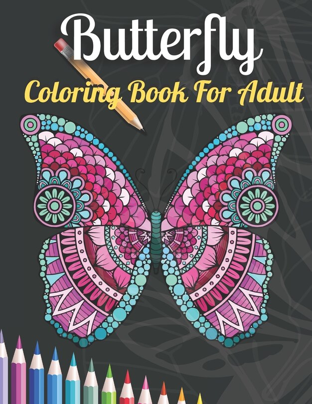 Front cover_Butterfly Coloring Book For Adults