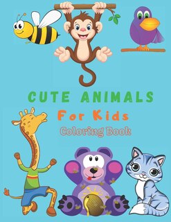 Front cover_Cute Animals For Kids Coloring Book