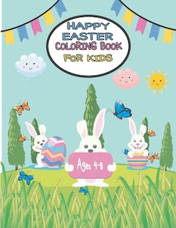 Couverture_happy Easter Coloring Book for Kids Ages 4-8