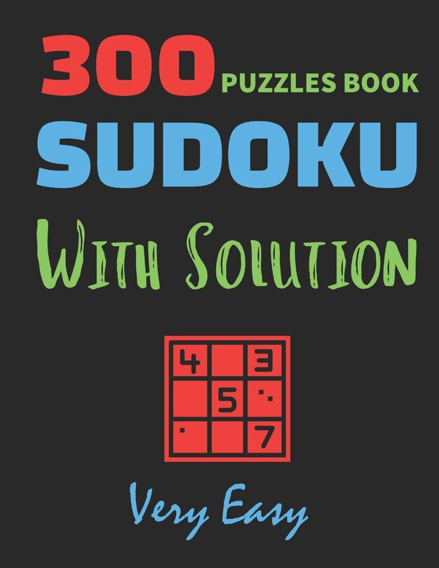 Couverture_300 Puzzles Book Sudoku with Solution Very Easy