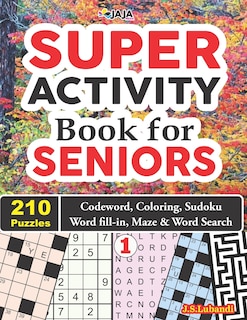 Front cover_Super Activity Book For Seniors - 210 Puzzles