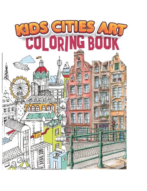 Couverture_kids cities art coloring book