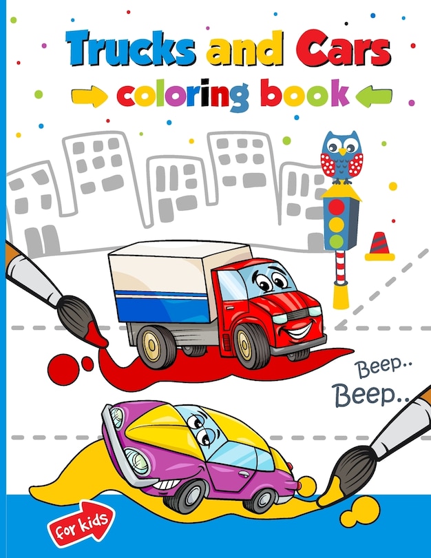 Front cover_Trucks and cars coloring book