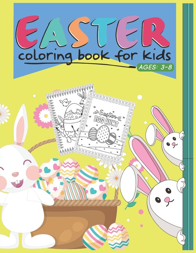 Front cover_Easter Coloring Book For Kids Ages 3-8