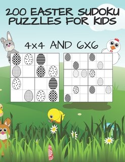 Couverture_200 Easter Sudoku puzzles for kids - 4x4 and 6x6