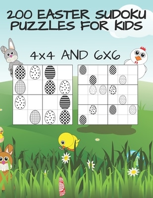 Couverture_200 Easter Sudoku puzzles for kids - 4x4 and 6x6