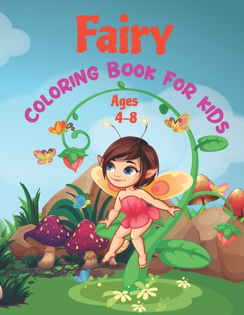 Front cover_Fairy Coloring Book For Kids Ages 4-8