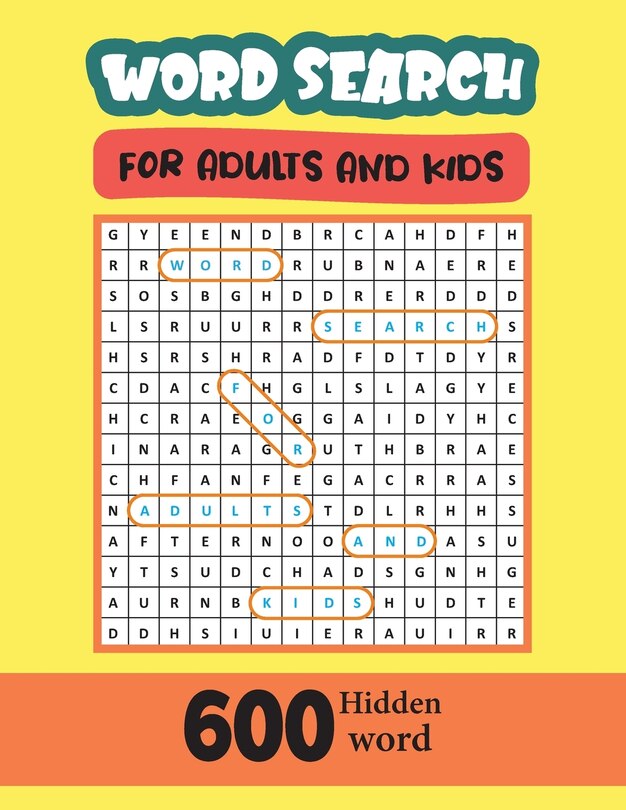 Front cover_Word Search For Adults And Kids 600 Hidden Word