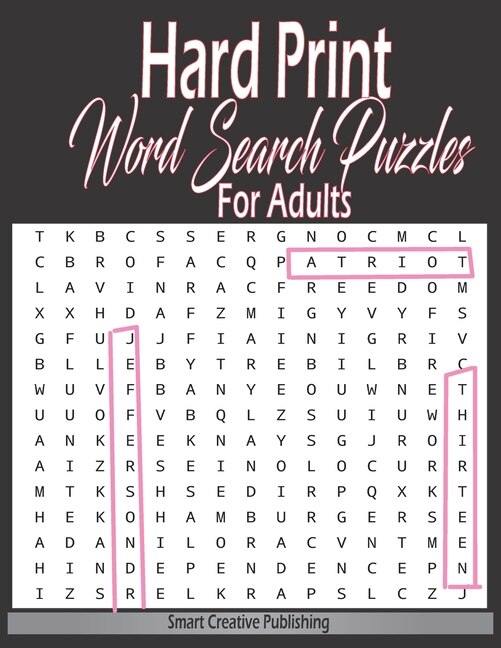 Couverture_Hard Print Word Search Puzzles For Adults