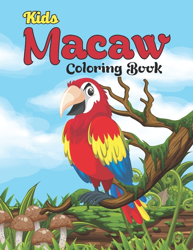 Front cover_Kids Macaw Coloring Book