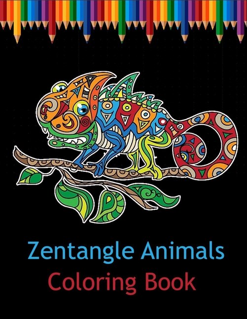 Front cover_Zentangle animals coloring book